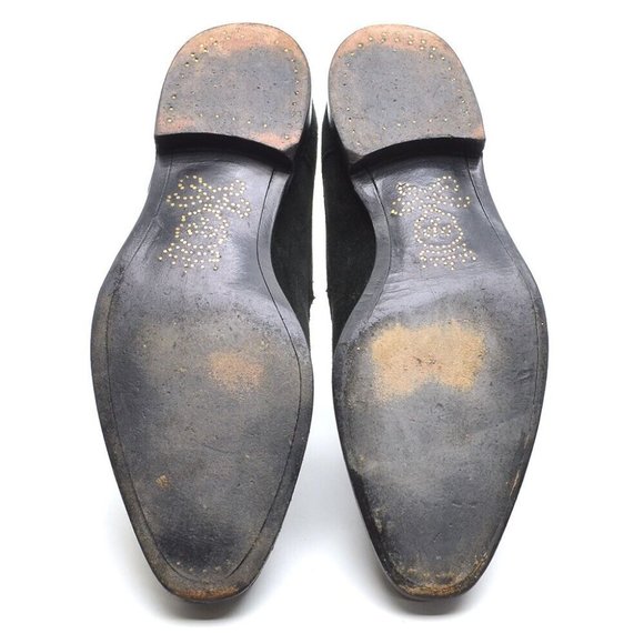 Men Barker Black Wallace Made in England Black Nubuck Oxfords 7.5 - Picture 5 of 6